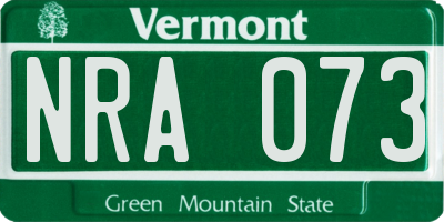 VT license plate NRA073