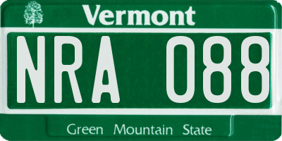 VT license plate NRA088