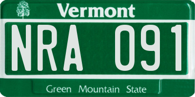 VT license plate NRA091