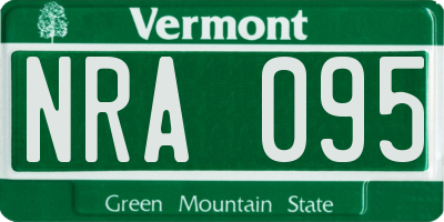VT license plate NRA095