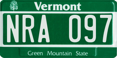 VT license plate NRA097