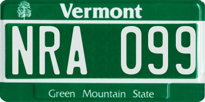 VT license plate NRA099