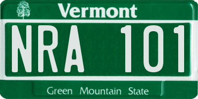VT license plate NRA101