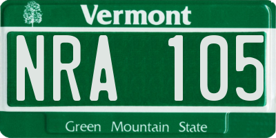 VT license plate NRA105