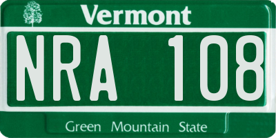 VT license plate NRA108