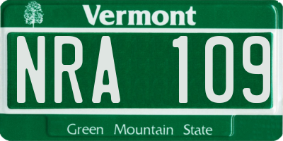 VT license plate NRA109