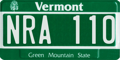 VT license plate NRA110