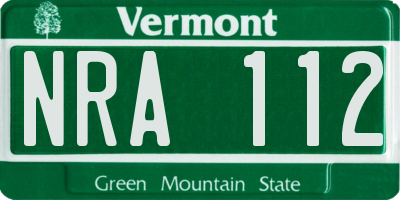 VT license plate NRA112