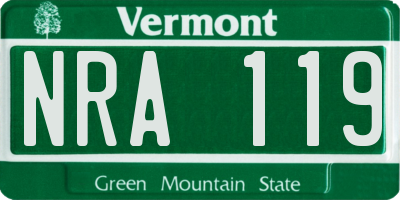 VT license plate NRA119