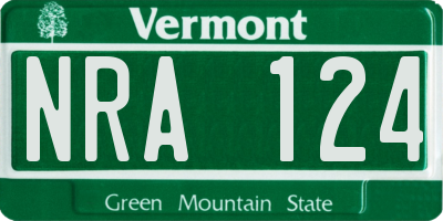 VT license plate NRA124