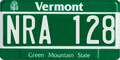 VT license plate NRA128