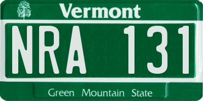 VT license plate NRA131
