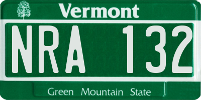 VT license plate NRA132