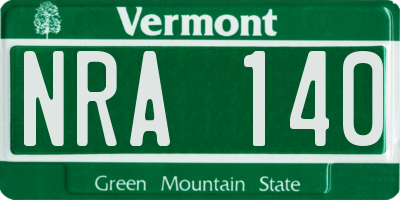 VT license plate NRA140
