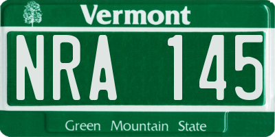 VT license plate NRA145