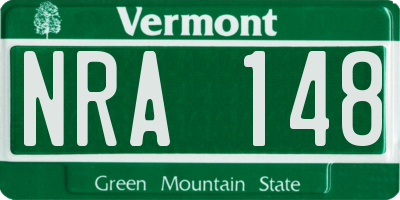 VT license plate NRA148