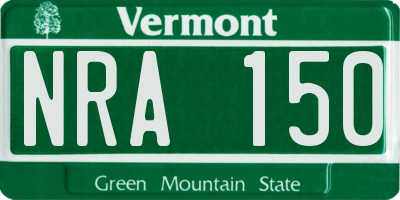 VT license plate NRA150