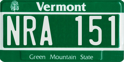 VT license plate NRA151
