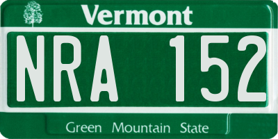 VT license plate NRA152