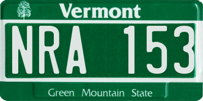 VT license plate NRA153