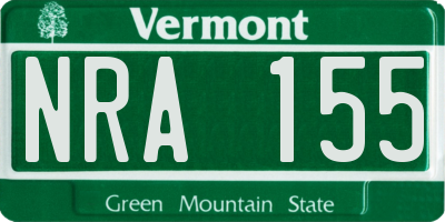 VT license plate NRA155