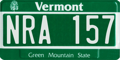 VT license plate NRA157