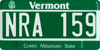 VT license plate NRA159