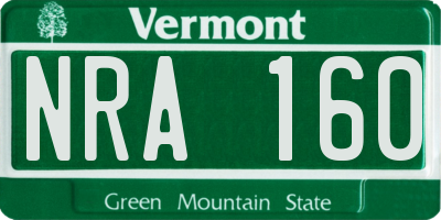 VT license plate NRA160
