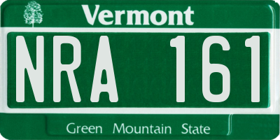VT license plate NRA161