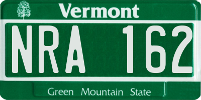 VT license plate NRA162