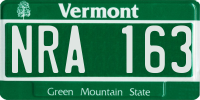 VT license plate NRA163