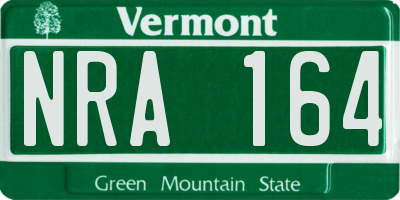 VT license plate NRA164