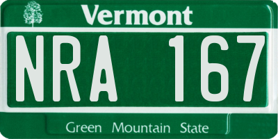 VT license plate NRA167