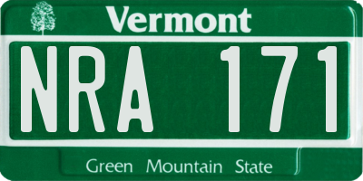 VT license plate NRA171