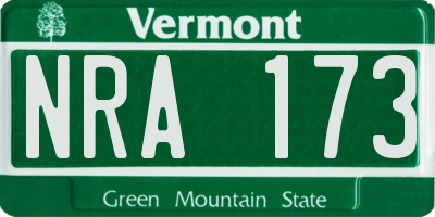 VT license plate NRA173