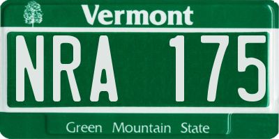 VT license plate NRA175