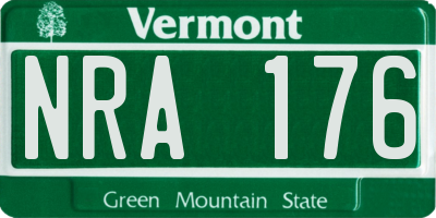VT license plate NRA176