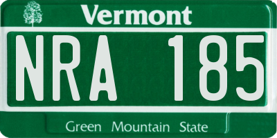 VT license plate NRA185