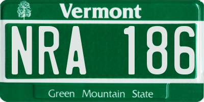 VT license plate NRA186