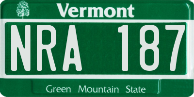 VT license plate NRA187