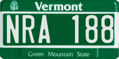 VT license plate NRA188