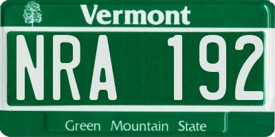 VT license plate NRA192