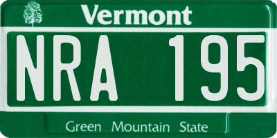 VT license plate NRA195