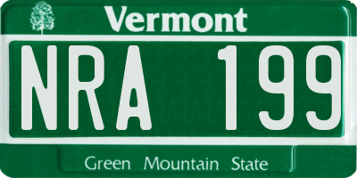 VT license plate NRA199