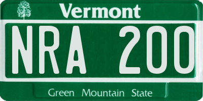 VT license plate NRA200