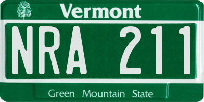 VT license plate NRA211