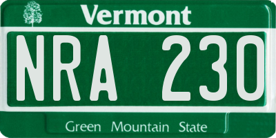 VT license plate NRA230