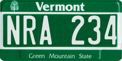 VT license plate NRA234