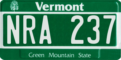 VT license plate NRA237