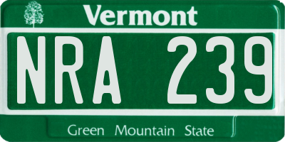 VT license plate NRA239